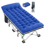 GVDV 1200D Oxford Folding Camping Cot W/ 2 Sided Mattress