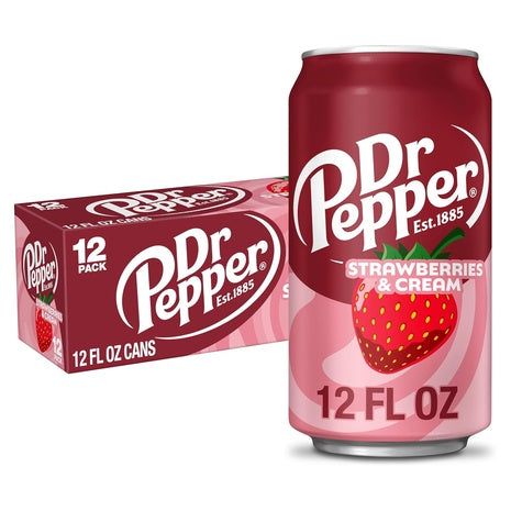 36 Cans Dr Pepper Strawberries and Cream Soda