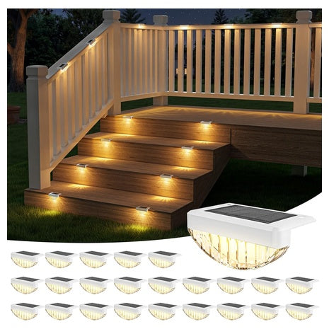 24-Pack LED Solar Waterproof Deck Lights