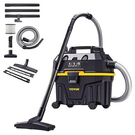 4 Gallon 5 Peak HP Shop Vac Wet & Dry Vacuum Cleaner