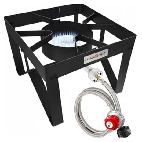 GasOne Outdoor Cooker With High Pressure Steel Braided Hose