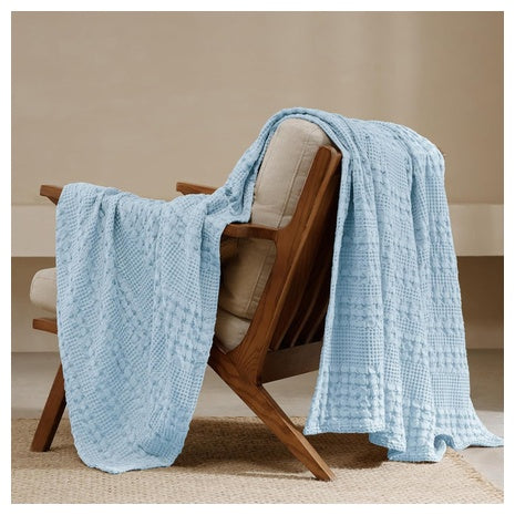 PHF 100% Cotton Waffle Weave Throw Blanket (Various Size)