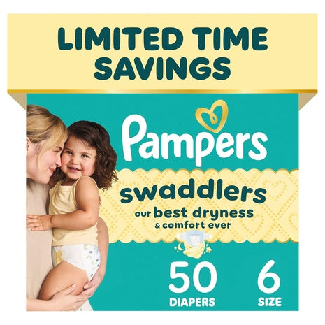 50 Pampers Swaddlers Size 6 Diapers