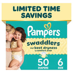 50 Pampers Swaddlers Size 6 Diapers