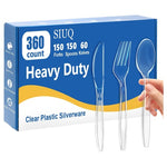 360 Count Heavy Duty Clear Plastic Silverware