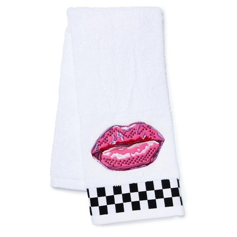 Pucker Up Check Hand Towel