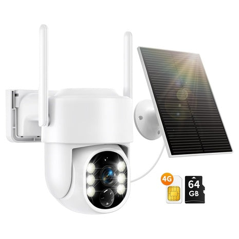 4G LTE Solar Security Camera with 360° View & 2K Night Vision