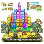102-Piece Magnetic Tiles Construction Road Set