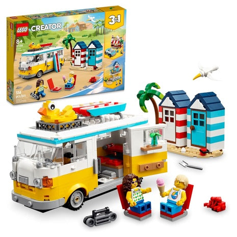 556-Piece Lego Creator 3-In-1 Beach Camper Van Building Kit