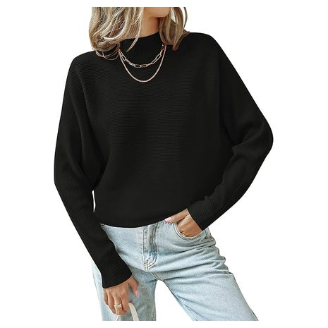 Women's Batwing Ribbed Turtleneck (20 Colors)