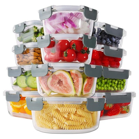 24 Piece Glass Food Storage Container Set With Lids