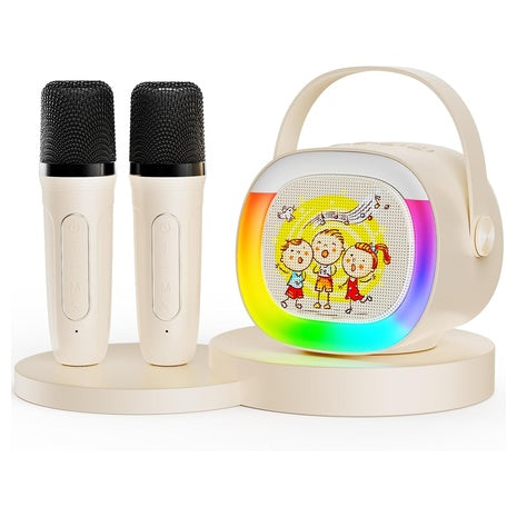 Mini Karaoke Machine with 2 Microphones