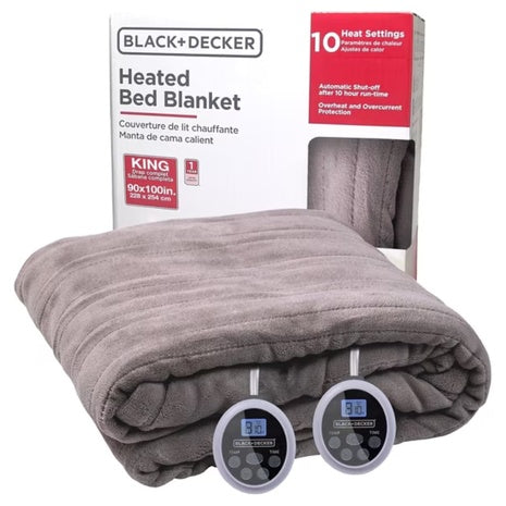 90" X100" BLACK+DECKER Electric King Heated Blanket