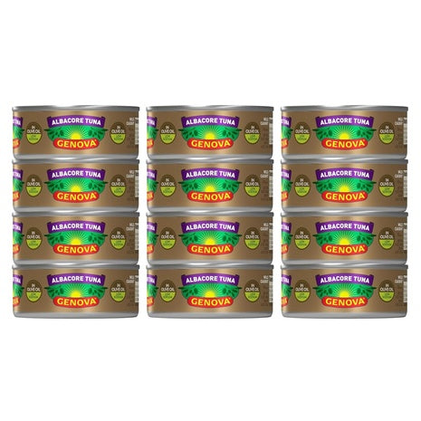 12 Cans Genova Albacore Tuna in Olive Oil Low Sodium