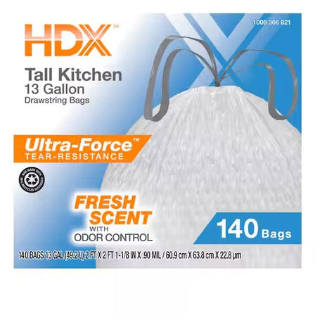 140 HDX 13-Gallon Trash Bags