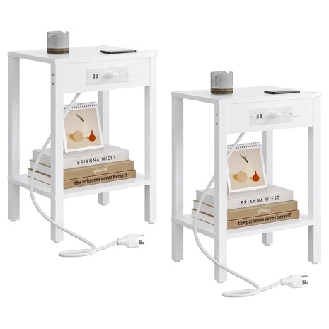 2 End Tables With Charging Station