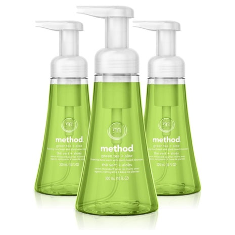 3 Pack Method Foaming Hand Soap, Green Tea + Aloe