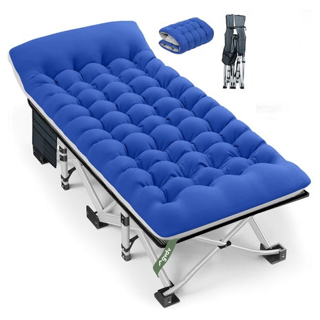 75" X 28" GVDV Folding Camping Cot With 2 Sided Mattress