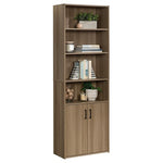 6-Shelf Oak Bookcase with Doors