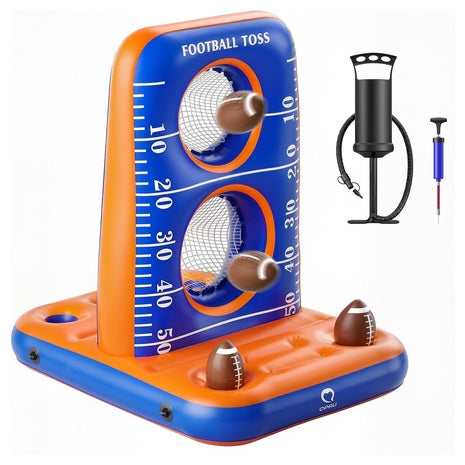 Inflatable Pool Football Toss Game with 4 Balls & 2 Pumps