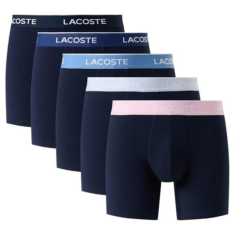 5 Lacoste Men's Cotton Stretch Essentials Boxer Briefs