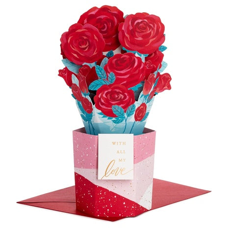 Hallmark 3D Pop-Up Rose Bouquet Card