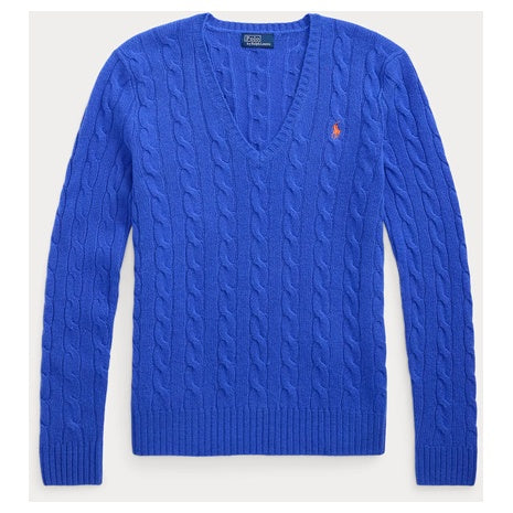 Polo Ralph Lauren Women's Cable Wool Cashmere V-neck Sweater