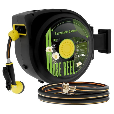 100 Foot Automatic Retractable Garden Hose Reel