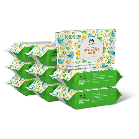 9-Packs Mama Bear Baby Hand & Face Wipes