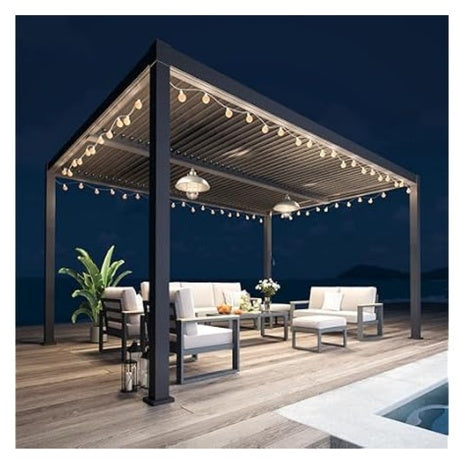 12ft X 16ft FansaFurn Louvered Full Aluminum Outdoor Pergola