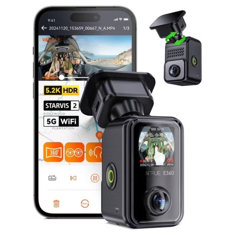 Vantrue E360 5.2K 360 Panoramic Dash Cam