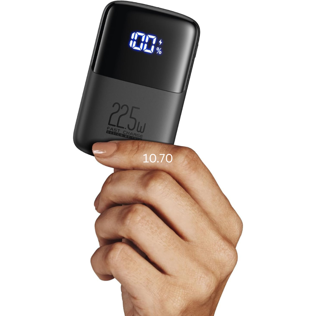10,000mAh INIU 3-Port USB-C & USB-A 22.5W Mini Portable Power Bank