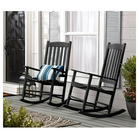 2 Mainstays Outdoor Wood Porch Rocking Chairs