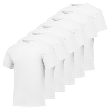 6-Pack Hanes Men's Cotton Crewneck Short Sleeve T-Shirt (White)