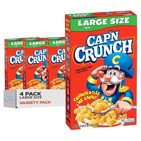 4 Large Boxes of Cap’n Crunch Original Cereal (OU-D)