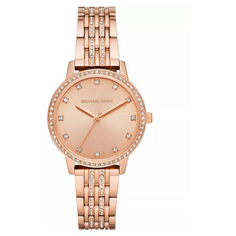 Michael Kors Women's Melissa Rose Gold-Tone Stainless Steel Bracelet Watch