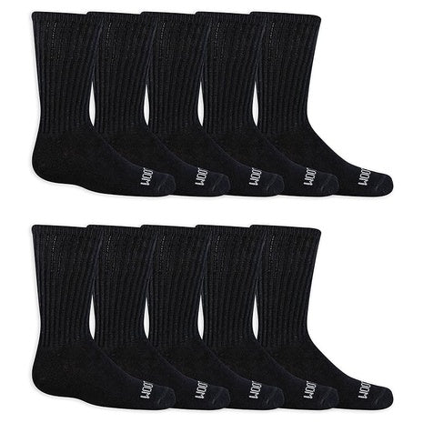 10-Pack Fruit of the Loom Boys' Dual Defense Crew Socks