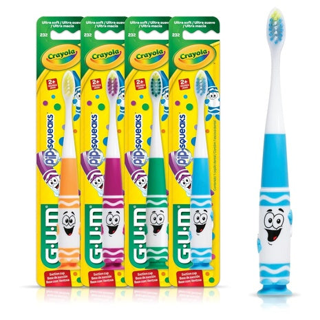 4-Pack GUM Crayola Pip-Squeaks Kids Toothbrushes