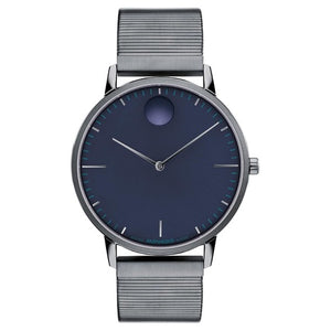 Movado Face Men's Stainless Steel Mesh Grey Watch