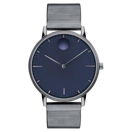 Movado Face Men's Stainless Steel Mesh Grey Watch