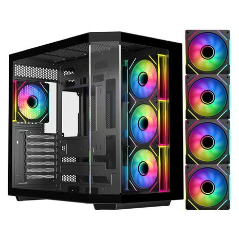 DIYPC USB3.0/ Type C Tempered Glass ATX Gaming Computer Case