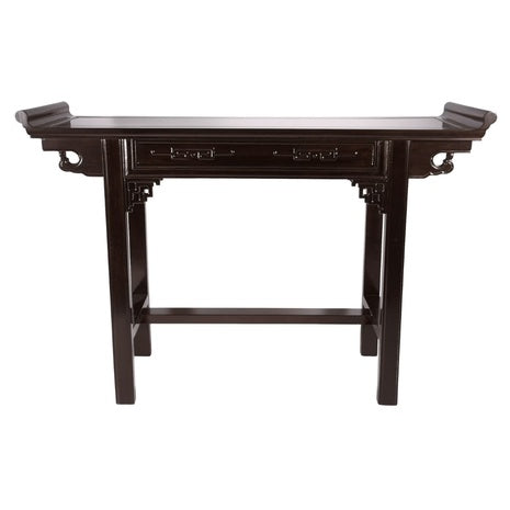 45" Carved Chinese Rosewood Qing Entryway Foyer Table
