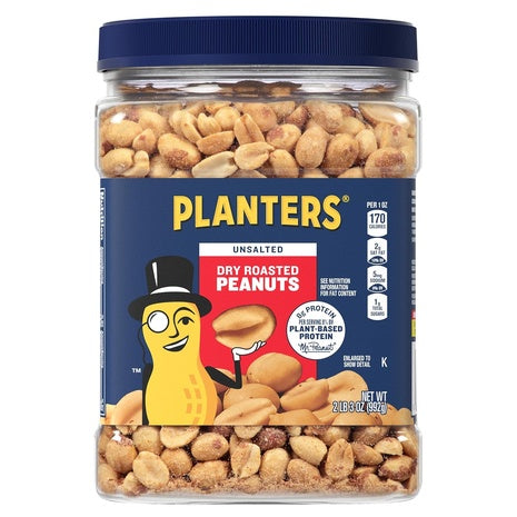 Planters Unsalted Dry Roasted Peanuts Jar (35oz)