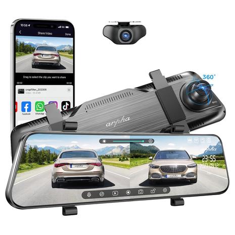 Rear View Mirror Dash Cam with WiFi