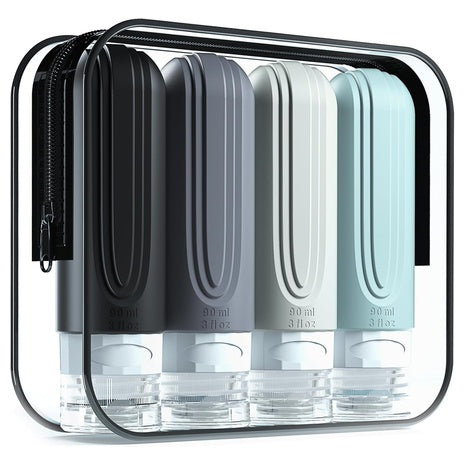 4-Pack Silicone Travel Bottles