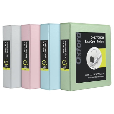4-Pack Oxford 2" 3-Ring Binders
