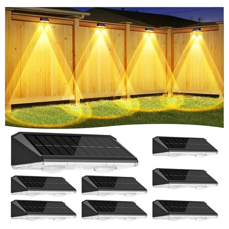 8-Pack Outdoor Solar Fence Lights With 3 Modes