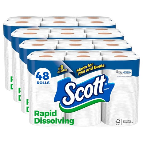 48-Count Scott Rapid-Dissolving Toilet Paper Double Rolls