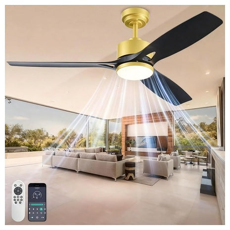52" Smart App Control Modern Low Profile Ceiling Fans (2-colors)