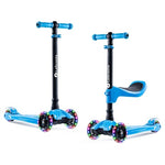 2-in-1 Lascoota 3-Wheel Kids Scooter With Light-Up Wheels